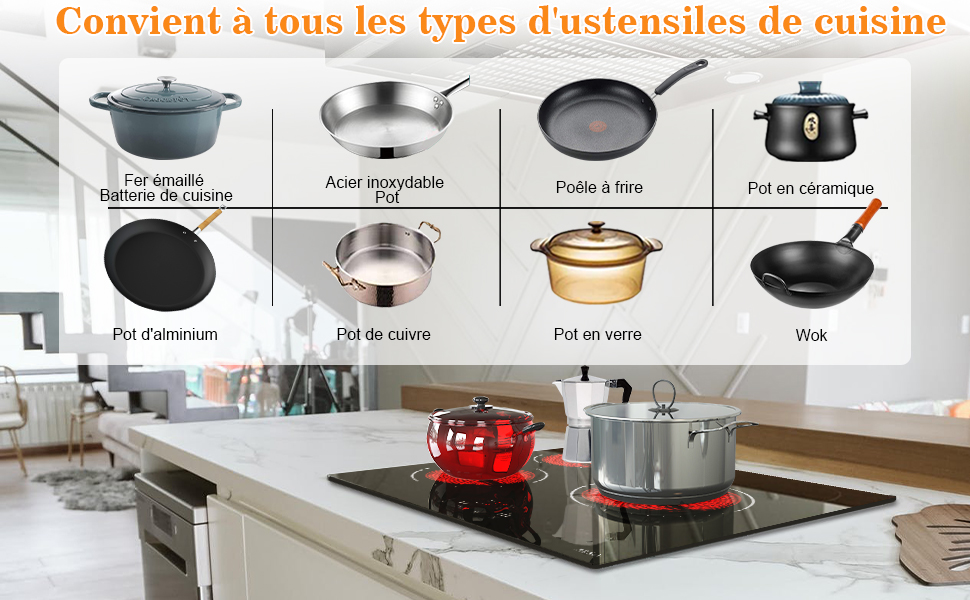 Hobsir Plaque Vitrocéramique, Plaque De Cuisson Vitrocéramique 3 Feux, Table De Cuisson Vitrocéramique 5200W, 9 Niveaux De Puissance, Encastrable, Pas De Prise,Surface En Verre Noir, Facile à Nettoyer 19 plaque vitrocéramique