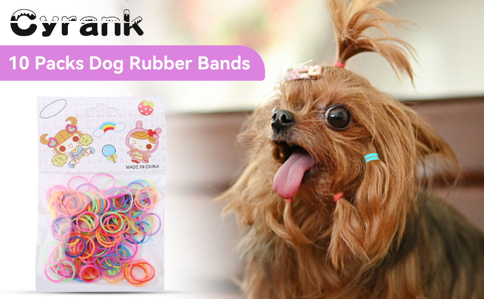 Cyrank 10 Packs of Elastic Bands for Dogs, Hair Ties for Dogs, Wool Bands for Dogs with Mini DIY Elastic Bands, Colourful Beauty Accessories for Dogs 12 Paquetes de Bandas elásticas para Perros