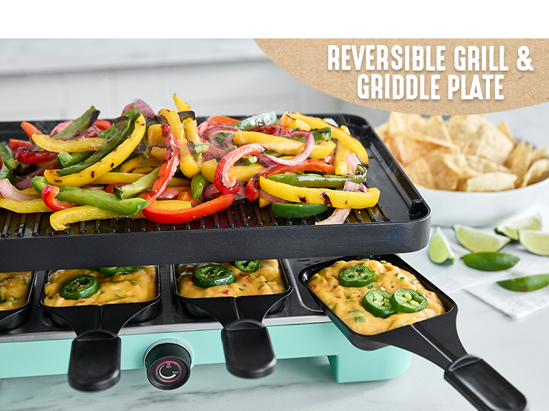 GreenLife Raclette Indoor Tabletop Grill, Healthy Ceramic