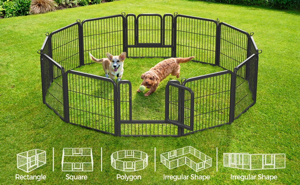 Yaheetech Dog Playpen Outdoor, 12 Panel Dog Fence 25" Indoor Pet Pen for Medium