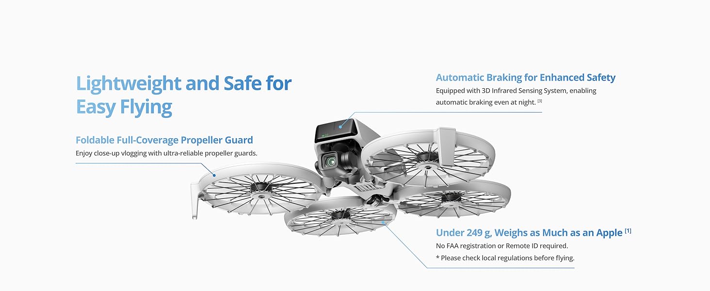 DJI Flip Drone RC 2 is lightweight and safe for easy flying