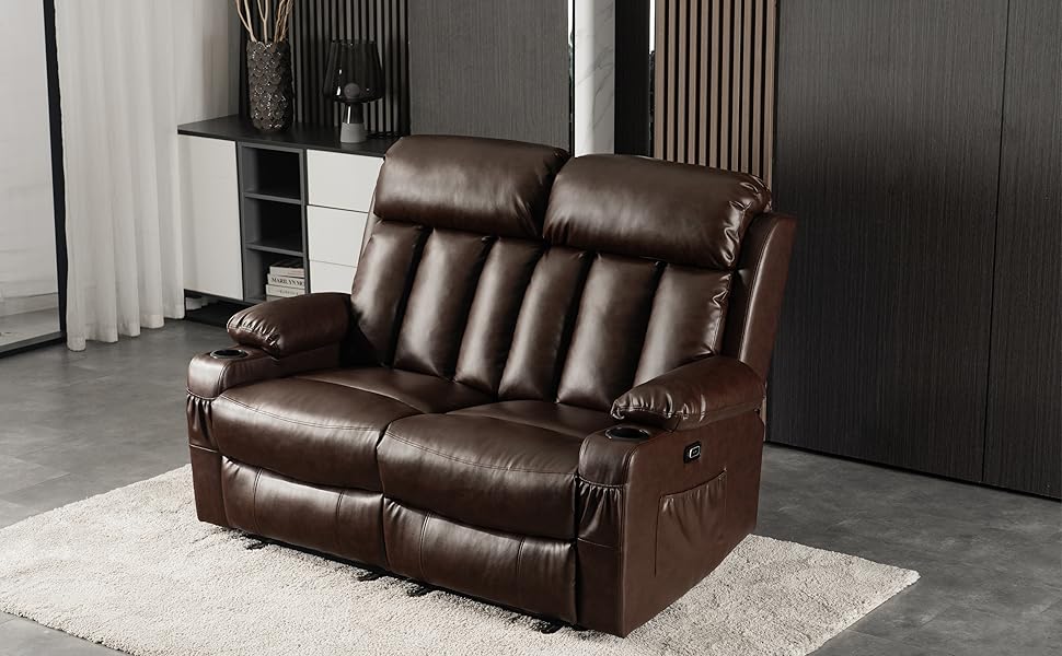 Power Loveseat Recliner, Electric Reclining Loveseat