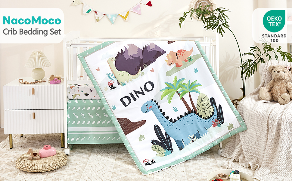 dinosaur crib bedding set