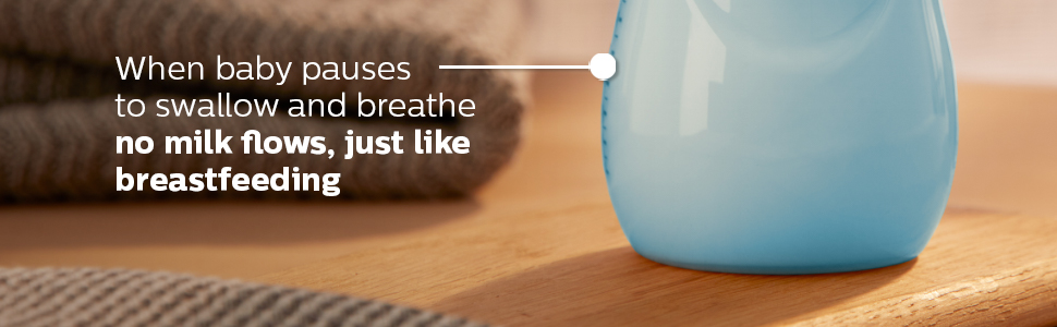 When baby pauses to swallow and breathe no milk flows