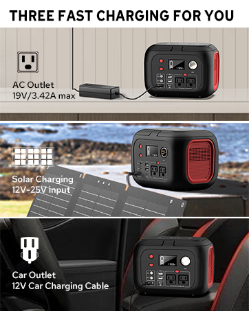 zerokor power station with solar panel  zerokor portable power bank zerokor 350w solar generators