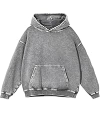 KEEPSHOWING Men's Vintage Acid Wash Zip Up Oversized Hoodi KEEPSHOWING Men's Vintage Acid Wash Zip Up Oversized Hoodi