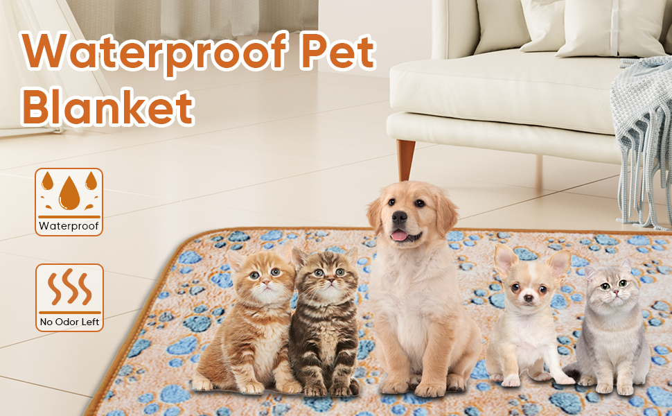 YZHDUXIU 1 Pack 3 Waterproof Dog Blanket for Small Dogs