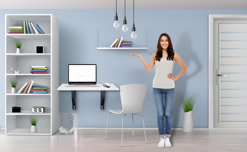 CATIVE Wall Mounted Table Folding Shelf/Study Table/Work Table/Laptop Table/Large Wall Mounting