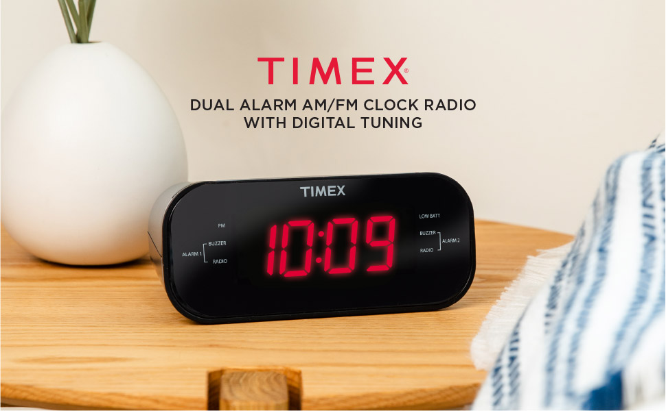 Timex t231 W2 Am/FM Reloj de Alarma Dual Radio con visualización 1.2