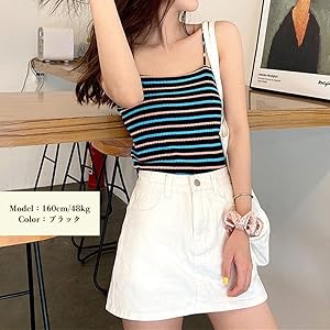 Amazon | 【ホワイト】キャミソール ビスチェ ノースリーブ