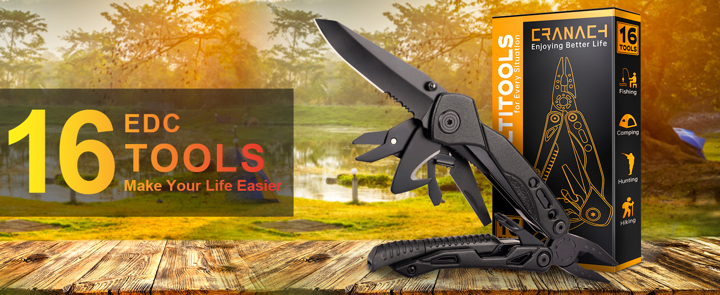 16 In 1 Pocket Multitool Knife Plier Camping Accessories Multi Tool