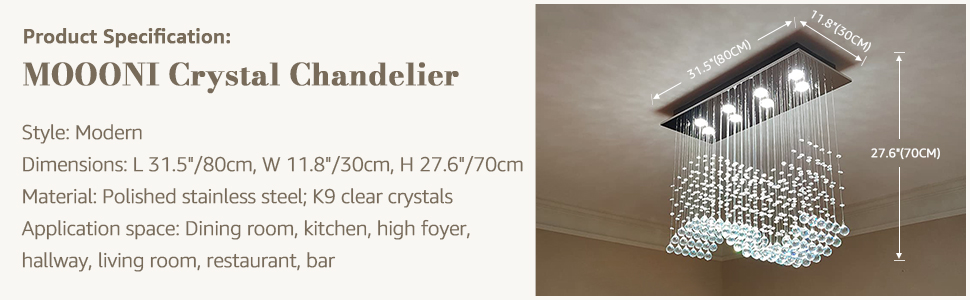 rectangle chandelier