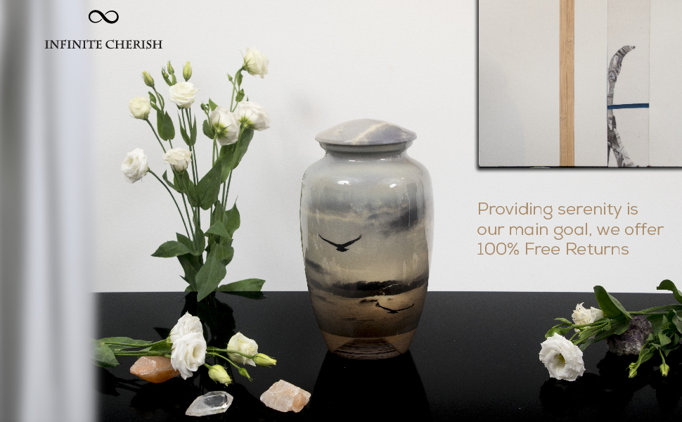 Sea Sunrise Cremation Urn, Sunset Funural cremation Urn for human ashes