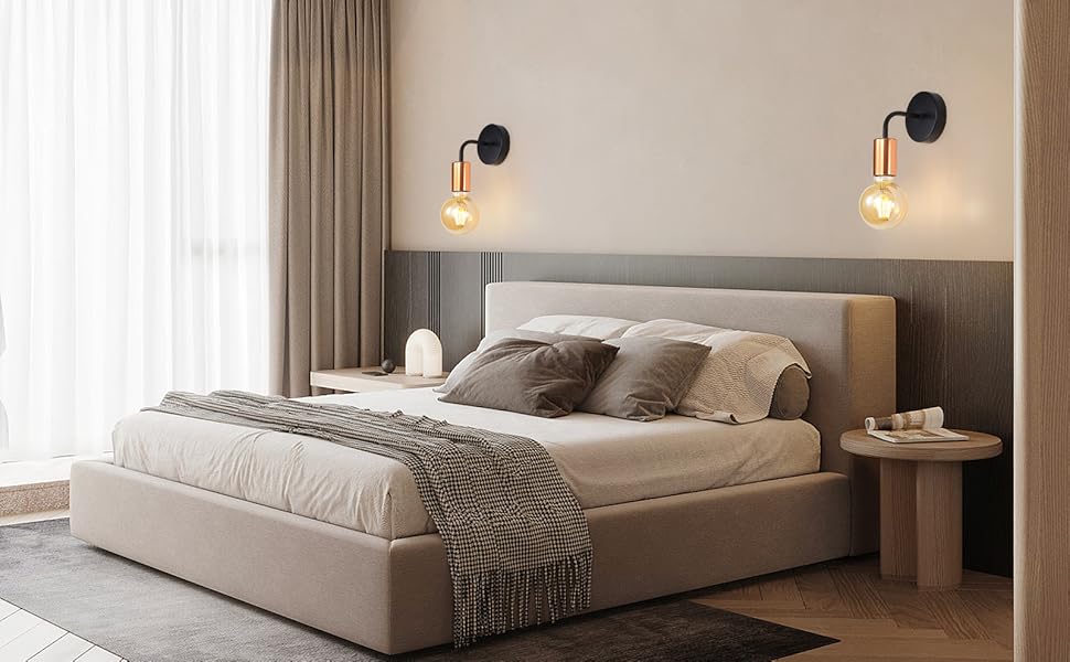 2 Pezzi Applique Da Parete Per Interni, Mini Applique Da Parete Industriale, Lampada In Ferro E27 Non Contiene Lampadina, Per La Decorazione Del Soggiorno Della Camera Da Letto Del Ristorante 12 Lámpara de pared Industrial