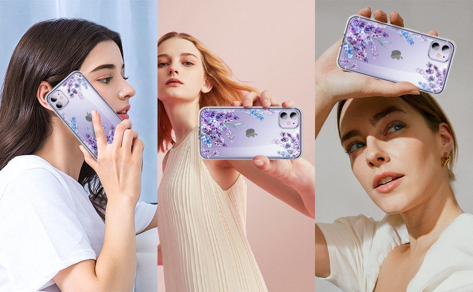 ilnehc Flower Designed for iPhone 11 Case with Screen