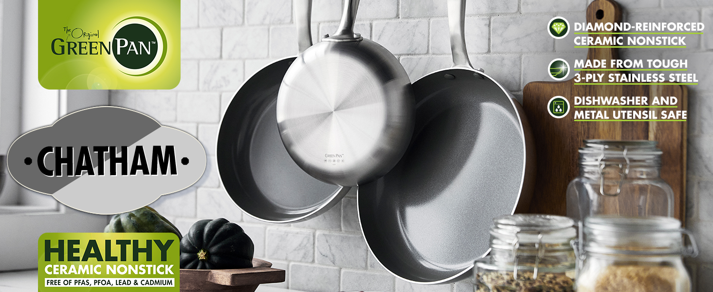 GreenPan Chatham TriPly Stainless Steel Healthy Ceramic