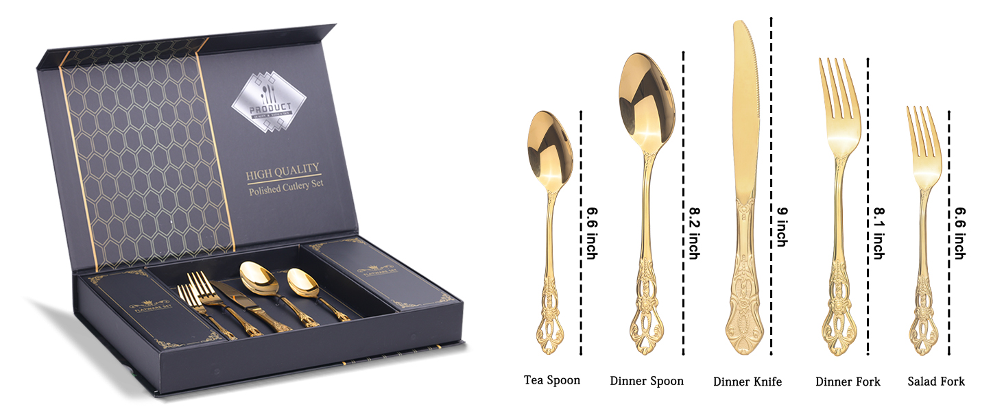 gold flatware set