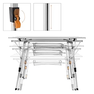 ML-Design Campingtafel, opvouwbaar, zilver, 90 x 51,5 cm, aluminium klaptafel, in hoogte verstelbaar, vouwtafel