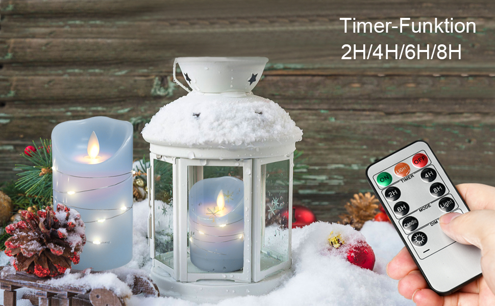 LED Tea Lights with Embedded Fairy Lights, Large LED Candles, Flameless