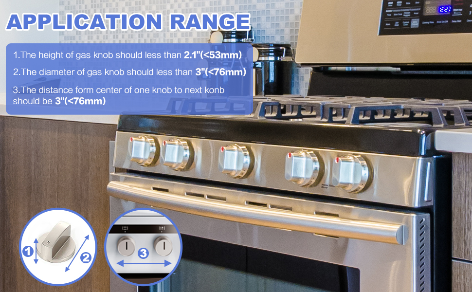 Stove Knob Covers for Child Safety (5+1 Pack) Gas Knob