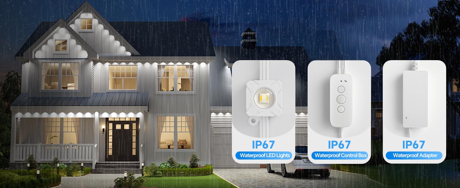 waterproof permanent outdoor lights