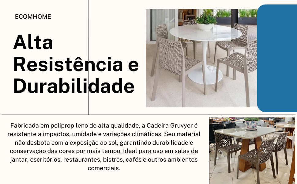 Cadeira gruvyer, cadeira sala de jantar, cadeira Gruvyer, kit com cadeiras Gruvyer