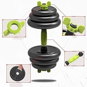 9 in 1 Adjustable Dumbbell, Barbell & Kettlebell Set Free Weights with Connecting Rod for Home Gym