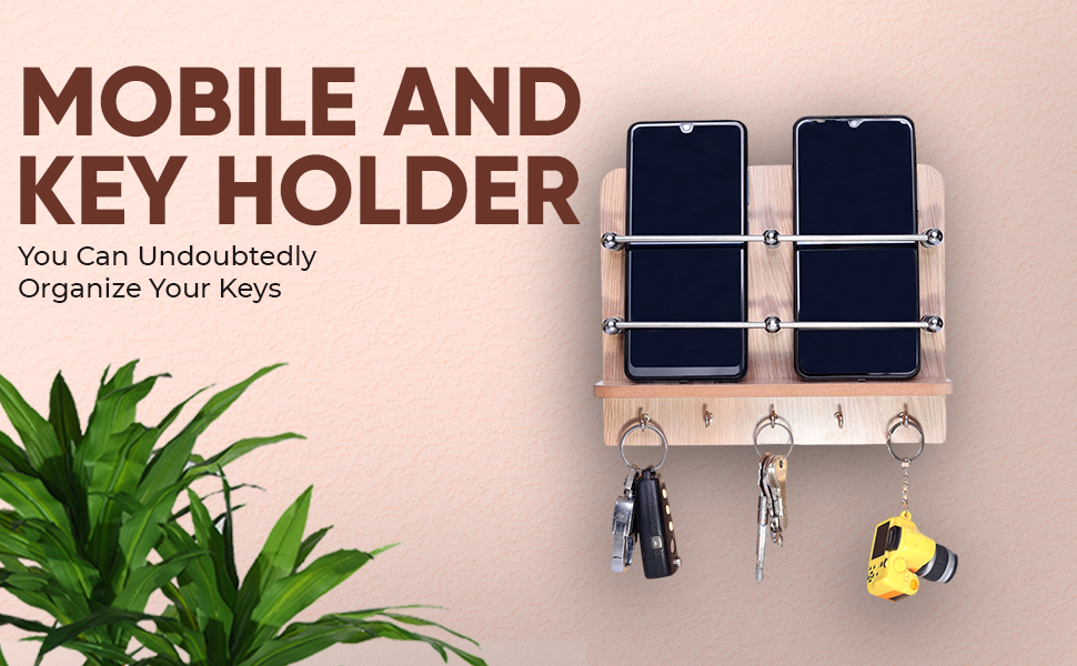 wooden single double key mobile holder stand acrylic white black