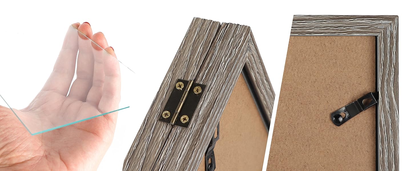 2 Pack 4x6 Double Hinged Picture Frame Displays 4 by 6 Inch Photos