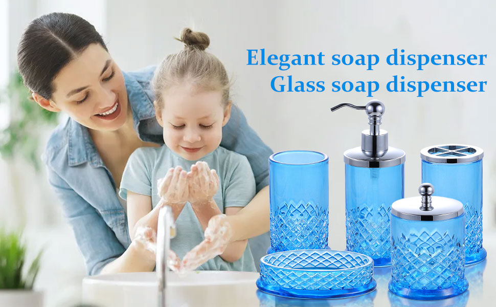 glass bathroom accessory set