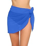 FINOCEANS Women's Summer Sarong Cover Up Beach Wrap Short Bikini Chiffon Sheer Pareo Swimwear Skirt