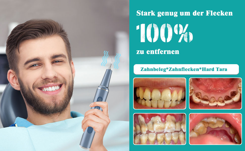 Zahnreinigungsset für Pflege von Zahn Zu Hause, Zahnreinigung Set mit Reinigungsköpfe