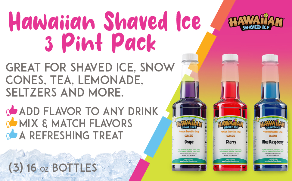 Mua Hawaiian Shaved Ice Syrup Assortment, 3 16oz Bottles Of The Most
