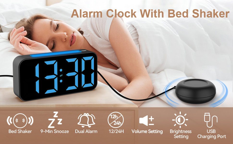 alarm clock withe bed shaker