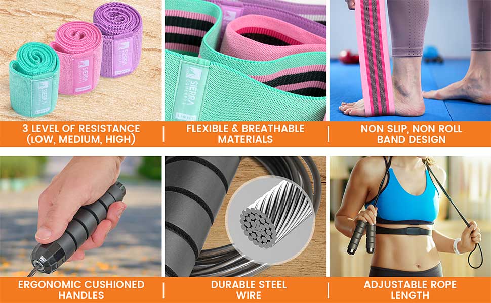non slip booty resistance jump rope