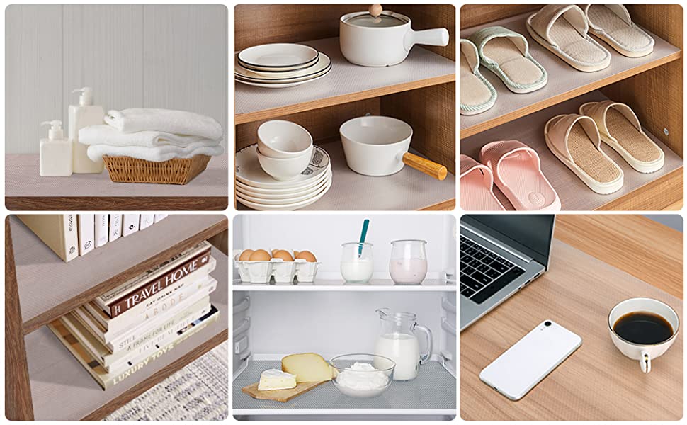 POATOW 18×197" Plastic Shelf Liner,Non Adhesive Liner,NonSlip Shelf Liner Clear