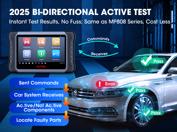 Autel Scanner MaxiCOM MK808S 2024 Bidirectional Tool as MK808BT Pro MX808S M808Z