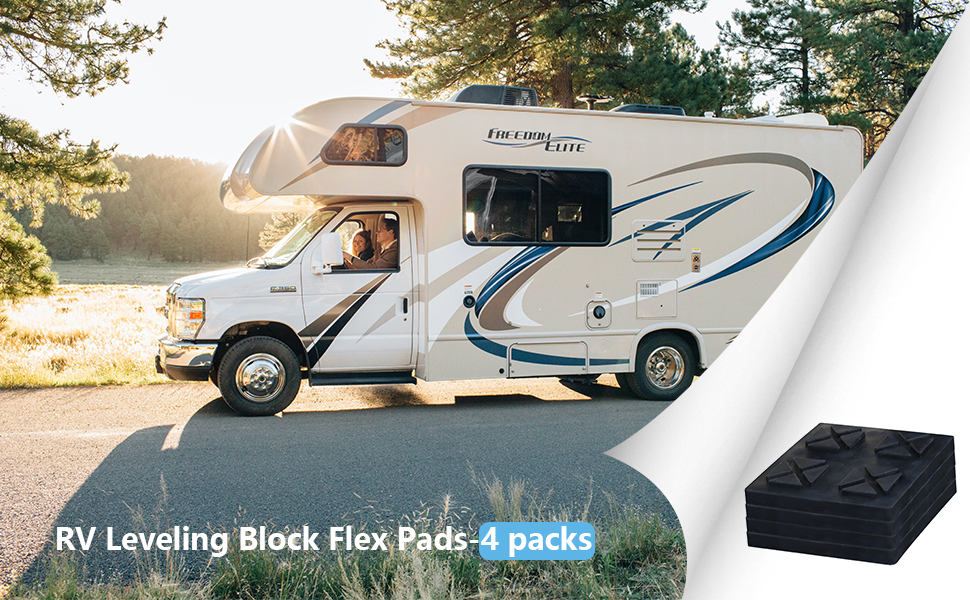 Homeon Wheels RV Leveling Block Flex Pads,Rubber RV Mat