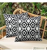 Adabana Outdoor Waterproof Throw Pillow Covers 18 * 18 Inch Set of 2 Decorative Boho Farmhouse Th...