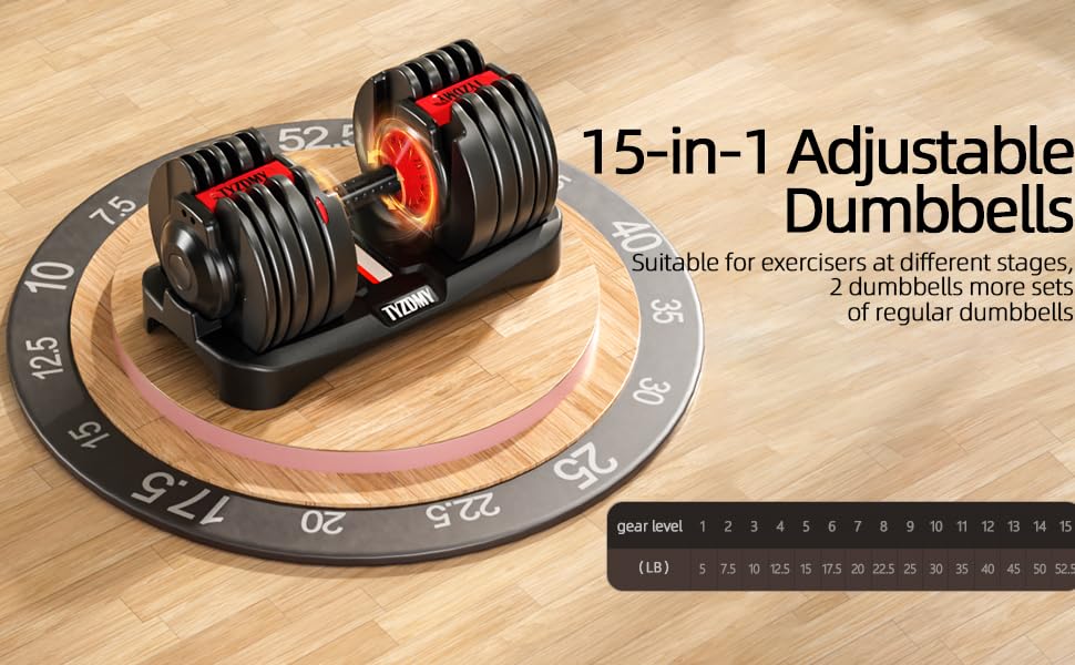 15-in-1 Adjustable Dumbbells