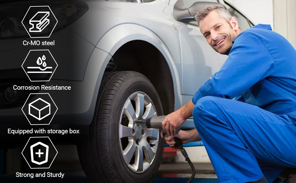 MABLEVI 8PCS Wheel Lock Removal Kit, SAE Metric Locking Lug