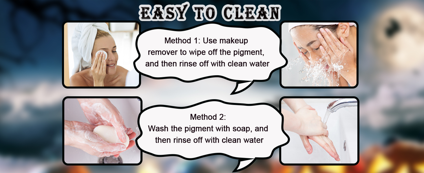 LYINUR Halloween Face Paint, Black and White Face Paint Make Up