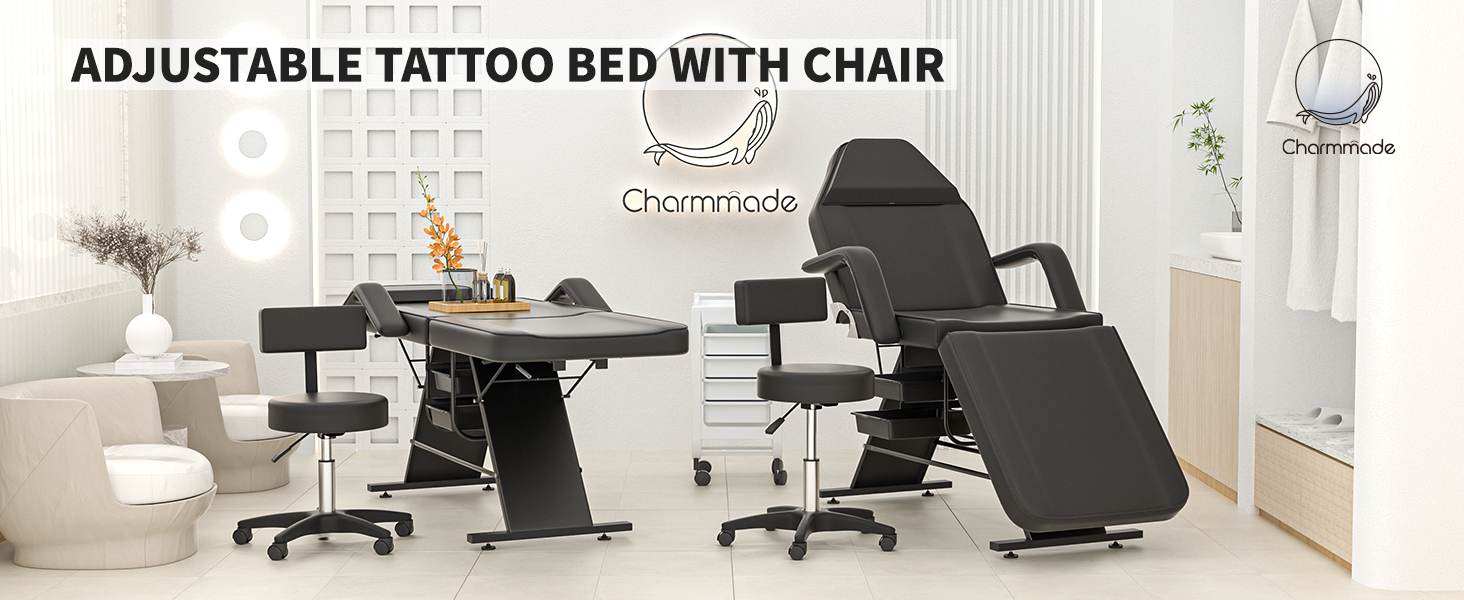 Tattoo Bed Adjustable Facial Bed for Esthetician Multiuse