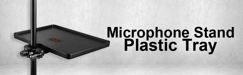 Mr.Power Microphone Stand Plastic Tray, Mic Stand Clamp-On Rack Tray Holder