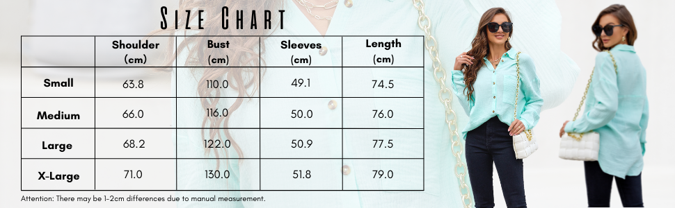 Womens Long Sleeve Shirts V Neck Collared Oversized Blouses Casual Tops with Bust Pocket