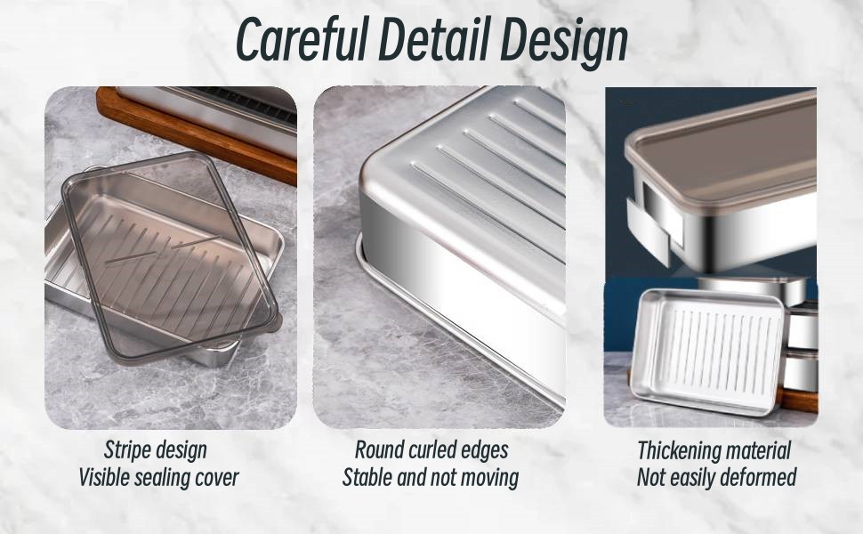 2 Pack Bacon Keeper Container, Cheese Container for Fridge