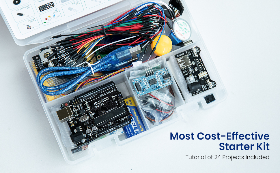 ELEGOO UNO R3 Project Super Starter Kit Compatible with Arduino IDE ...