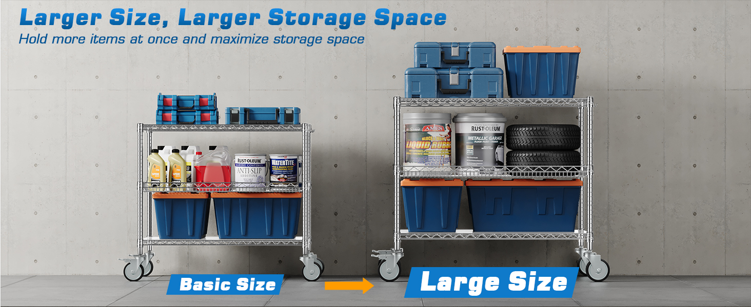 3 tier rolling cart