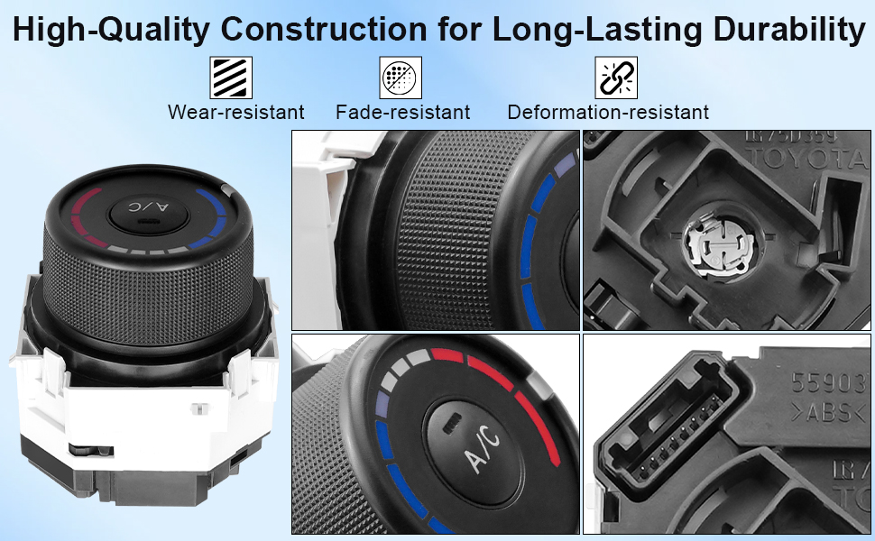 AUGREX HVAC AC Blower Fan Knob Switch Cooling Heating Control
