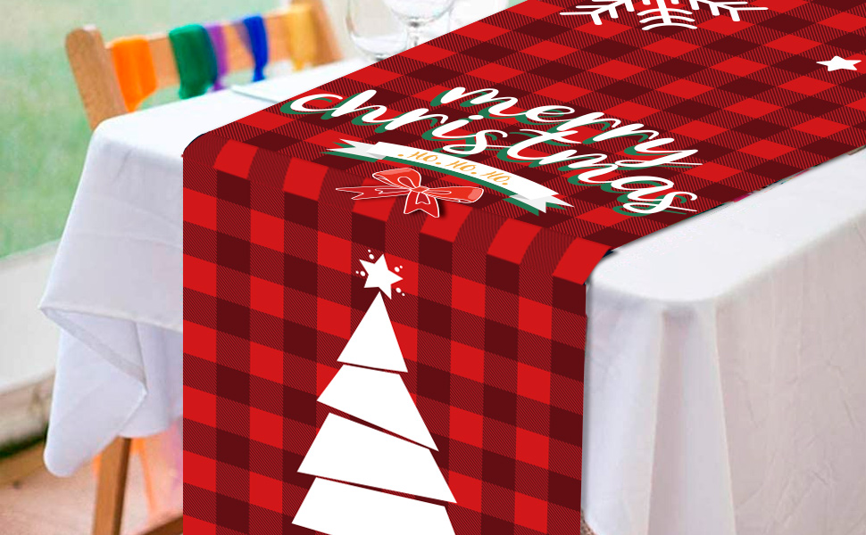 Bright Christmas Table Runner Reindeer Table Runner Christmas Xmas